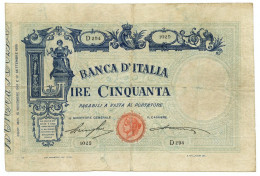 50 LIRE FALSO D'EPOCA BARBETTI GRANDE L MATRICE TESTINA DECRETO 15/11/1909 QBB - Regno D'Italia – Autres