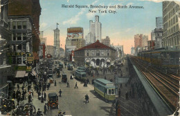 United States Herald Square, Broadway And Sixth Avenue, New York City 1914 Tramways - Plaatsen & Squares