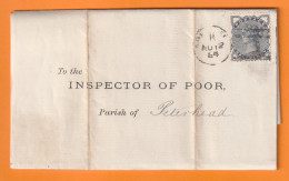 QV - 1884 - Imprimé Et Feuillet De Réponse De ABERDEEN, Ecosse Vers PETERHEAD (to The Inspector Of Poor) - 1/2 Penny - Cartas & Documentos