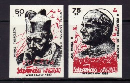 POLAND SOLIDARNOSC - 1983 POCZTA SOLIDARNOSC WALCZACA - S.WYSZYNSKI & POPE JOHN PAUL II  MNH - Viñetas Solidarnosc