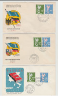 1958 N.3 BUSTE EUROPA CEPT PREMIER JOUR D'EMISSION FIRST DAY COVER ERSTTAGSBRIEF 1°GIORNO EMISSIONE DEUTSCHE BUNDESPOST - 1958