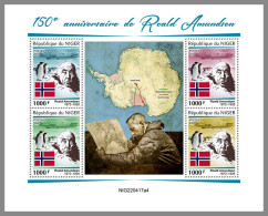 NIGER 2022 MNH Roald Amundsen M/S - OFFICIAL ISSUE - DHQ2341 - Poolreizigers & Beroemdheden