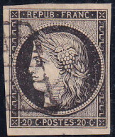 France N°3 20c Noir Sur Jaune TB Qualité:obl - 1849-1850 Ceres