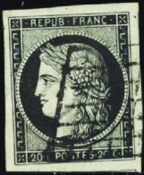 France N°3a 20c Noir Sur Blanc TB Qualité:obl - 1849-1850 Ceres