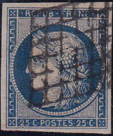 France N°4b 25c Bleu Sur Jaune TB Qualité:obl - 1849-1850 Ceres