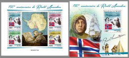 NIGER 2022 MNH Roald Amundsen M/S+S/S - IMPERFORATED - DHQ2341 - Polar Explorers & Famous People