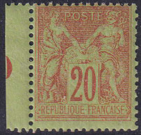 France N°96 20c Brique Sur Vert Bdf Qualité:** - 1876-1898 Sage (Type II)