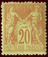 France N°96a 20c Garance Sur Vert Qualité:** - 1876-1898 Sage (Type II)