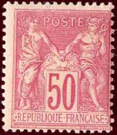 France N°98 50c Rose Qualité:* - 1876-1898 Sage (Type II)