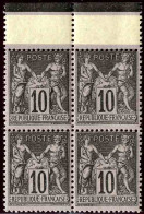 France N°103 10c Noir Sur Lilas Bloc De 4 Qualité:** - 1898-1900 Sage (Type III)