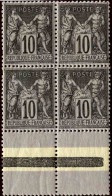 France N°103 10c Noir Sur Lilas Bloc De 4 Qualité:** - 1898-1900 Sage (Type III)