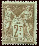 France N°105 2f Bistre Sur Azuré Qualité:* - 1898-1900 Sage (Type III)