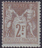 France N°105 2f Bistre Sur Azuré Qualité:** - 1898-1900 Sage (Type III)