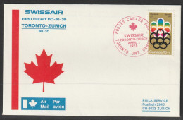 1975, Swissair, First Flight Cover, Toronto-Zürich - First Flight Covers