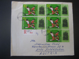 Bulgarien- Reko-Brief, Mit Tagesstempel 1986 Auf Fußballmarken, Gelaufen Von Sofia Nach Feldkirchen - Lettres & Documents