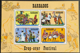 Barbados, 1975, Mi 394-396, Harvest Festival, Stiltsman+Maypole Dancing+Cuban Dancers, Block 7, MNH - Danse