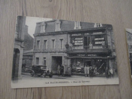 CPA 50 Manche La Haye Pesnel Rue De Gavray Quincaillerie Fatout Anfray Auto Ancienne - Autres & Non Classés