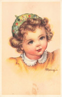 ENFANTS - Portrait Au Crayon D'une Petite Fille Avec Un Beret - Carte Postale  Ancienne - Portretten