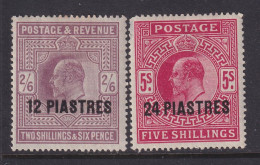 Great Britain Offices Turkish (Levant), Scott 11-12 (SG 11-12), MHR (perf Thin) - Levant Britannique