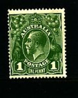 AUSTRALIA - 1926  KGV HEAD  1d  GREEN  SMALL MULTIPLE WMK  PERF 14 MINT LIGHTLY HINGED    SG 86 - Ungebraucht