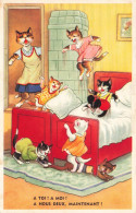 ILLUSTRATEUR - Maman Chat Grondant Ses Petits Chatons - Colorisé - Carte Postale Ancienne - Otros & Sin Clasificación