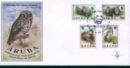 WWF, LOCAL FDC  ARUBA, Burrowing Owl   /  Lettre D Première Jour, Chouette  -  1994 - Hiboux & Chouettes