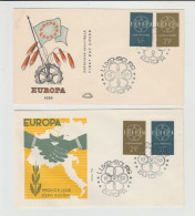 1959 N.2 BUSTE EUROPA CEPT PREMIER JOUR D'EMISSION FIRST DAY COVER ERSTTAGSBRIEF 1°GIORNO EMISSIONE LUXEMBOURG - 1959