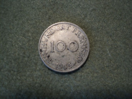 ALLEMAGNE. SARRE FRANCAISE. 100 FRANKEN 1955. CUPRO NICKEL - [ 8] Saarland - Sarre