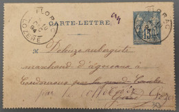 France Entier Type Sage 15c. - Carte Lettre - (B1992) - Wikkels Voor Tijdschriften