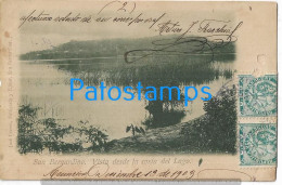 215617 PARAGUAY SAN BERNARDINO VISTA DESDE LA COSTA DEL LAGO DETAILS CIRCULATED TO ARGENTINA POSTAL POSTCARD - Paraguay