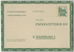 Germany Berlin 1965 Postal Stationery Card Radio Lottery Funklotterie stamp Building In Lorsch 20 Pfennig Unused - Cartoline - Nuovi