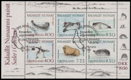 Grönland 1991 - Mi-Nr. Block 3 Gest / Used - Robben / Seals - Gebruikt