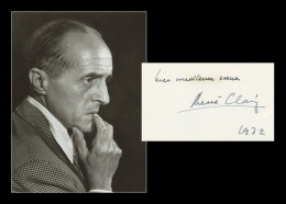 René Clair (1898-1981) - French Filmmaker - Signed Card + Photo - 1972 - COA - Actores Y Comediantes 