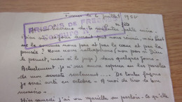 Lettre  Dessin , Condamné Prison De FRESNES ,1952 Cachet : PRISONS DE FRESNES ,CENSURE 20 - Non Classés