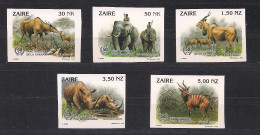Zaire 1994 OCBnr. 1452-56 *** MNH  Cote 20 Euro Faune Non Dentélé Ongetand - Unused Stamps