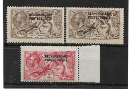 BECHUANALAND 1916 - 1919 SEAHORSE SET SG 85/87 VERY LIGHTLY MOUNTED MINT Cat £570 - 1885-1964 Herrschaft Von Bechuanaland