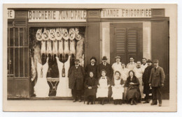 Devanture Boucherie Municipale. ( Argens ?). Carte Photo Animée Non Située - Magasins