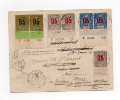 !!! GABON, LETTRE RECO DE LOANGO POUR TOULOUSE DE 1934 AFFRANCH PAIRES DE GROUPES SURCHARGES - Covers & Documents