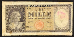 1000 Lire Italia Testina 20 03 1947 Rara  Naturale LOTTO 4782 - 1000 Liras