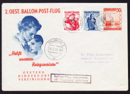 1949 GZ Brief: 2.OEST. BALLON-POST-FLUG Mit Stempel "Ballon-Flug Ausgefallen, Mit Flugzeug Befördert" - Ballonpost
