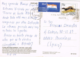 52141. Postal Aerea DURBAN (South Africa) 1994. Vistas De CAPETOWN - Covers & Documents
