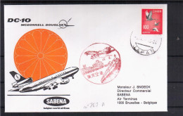 JAPON CC PRIMER VUELO SABENA TOKYO  BRUSSEL 1974 - Poste Aérienne