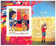 CENTRAL AFRICA 1983 FOOTBALL CUP In ESPAGNE 82 S/s Used, Michel Bl. 227A - ME5,- Gest. - Centrafricaine (République)