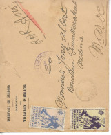 ST LOUIS Saint Louis Sénégal Recommandé Sur Env. Travaux Publics Affranchie 5 Fr + 4 Fr Timbres AOF Pour MAROC      ...G - Covers & Documents