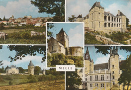 MELLE    Multivues   -   Cpm Dentelée - Melle