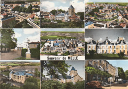 MELLE  - Souvenir De ...  Multivues   -   Cpm Dentelée - Melle