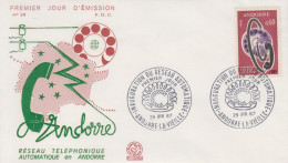 Enveloppe  FDC  1er  Jour  ANDORRE   Inauguration  Du  Réseau  Téléphonique  Automatique   1967 - FDC