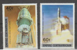 CENTRAFRIQUE  -  Espace -Opération Viking Sur Mars -  Timbres De 1976 Surchargés "EMPIRE CENTRAFRICAIN" - Centrafricaine (République)