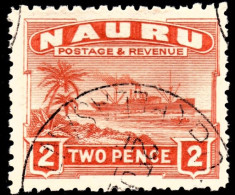 Nauru 1924 SG 29A 2d Orange Lightly Hinged Mint Rough Greyish Paper - Nauru