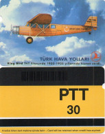 TURKEY - ALCATEL - DEMO CARD - TURKISH AIRLINES KING BIRD - YELLOW REVERSE - P13 MATT SHORT BARCODE - Türkei